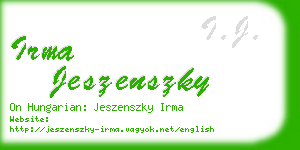 irma jeszenszky business card